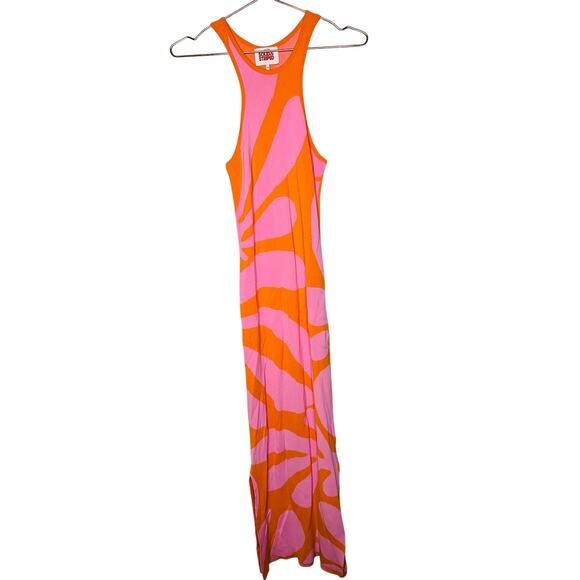 SOLID & STRIPED Carnation Pink Clementine Orange Sia Maxi Dress Size Small - Picture 5 of 16